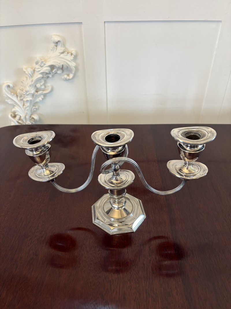 Pair of Antique Edwardian Quality Silver Plated Candelabras - Image 4
